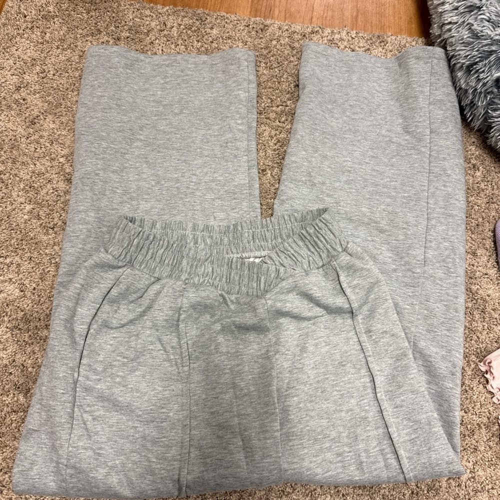 Gray Elastic Waist Pants
